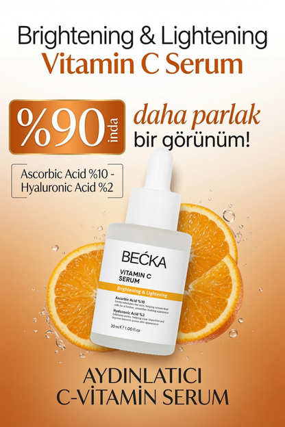 BECKA %10 C Vitamini Serum - Aydınlatıcı Leke Karşıtı Hyalüronik Asitli 30 ml