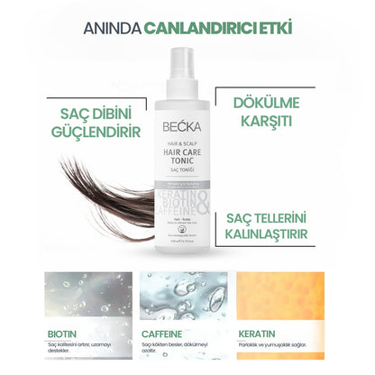 Biotin Keratin Ve Caffeine Dökülme karşıtı Ve Hızlı Saç uzatma Etkili Saç Toniği 200 ml