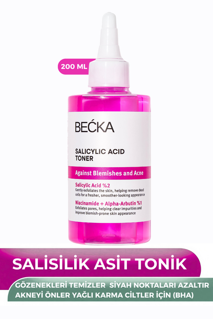 Salisilik Asit Tonik %2 – Akne &amp; Leke Karşıtı Arındırıcı Toner – Niacinamide + Alpha Arbutin %1