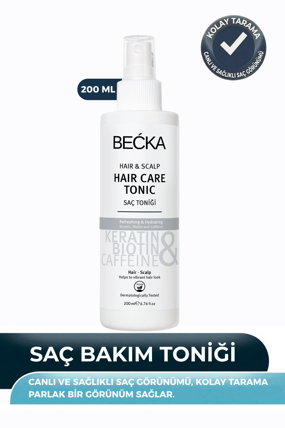 Biotin Keratin Ve Caffeine Dökülme karşıtı Ve Hızlı Saç uzatma Etkili Saç Toniği 200 ml